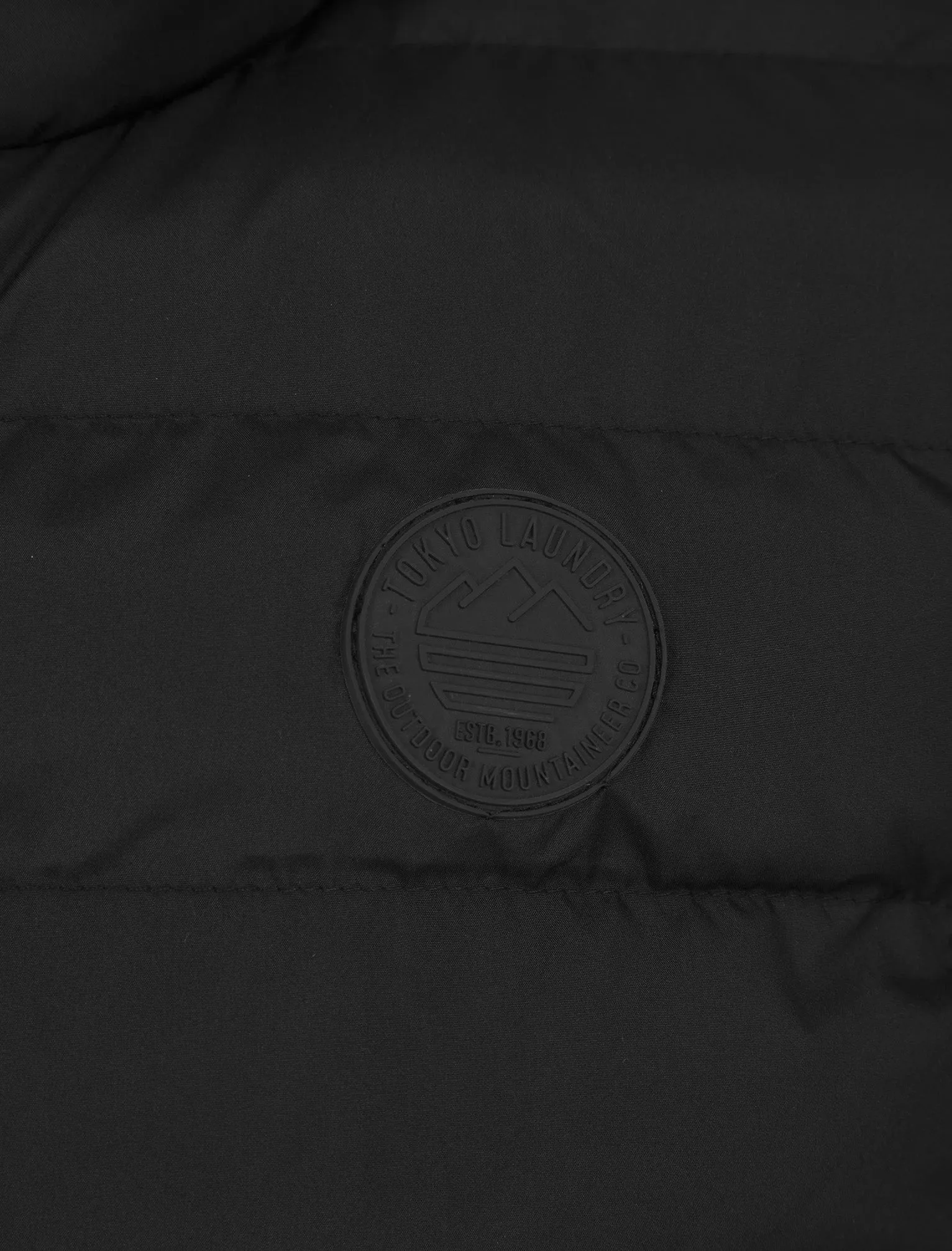 Dallon Quilted Puffer Gilet with Hood in Jet Black - Tokyo Laundry