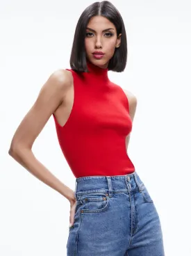 Darcey Single Layer Turtleneck Sweater Perfect Ruby - Alice   Olivia