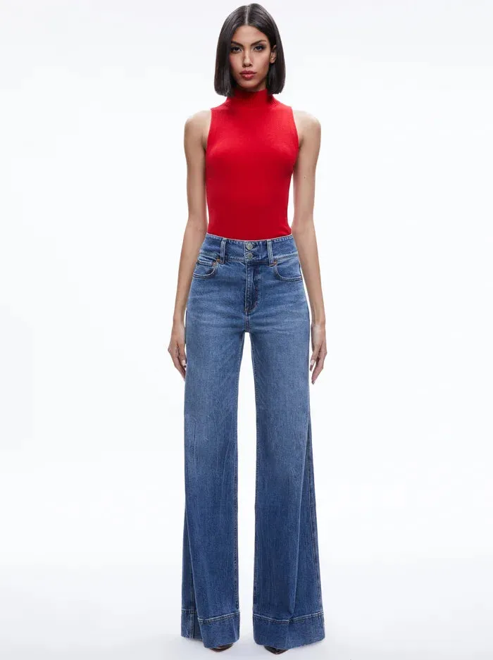 Darcey Single Layer Turtleneck Sweater Perfect Ruby - Alice   Olivia