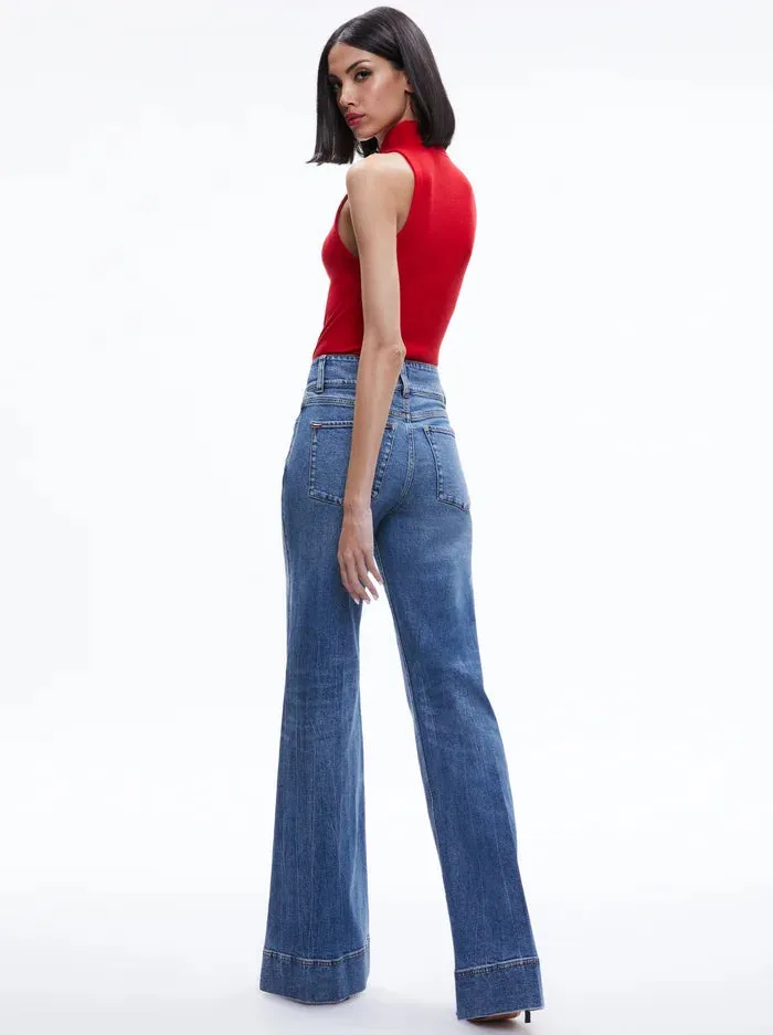 Darcey Single Layer Turtleneck Sweater Perfect Ruby - Alice   Olivia