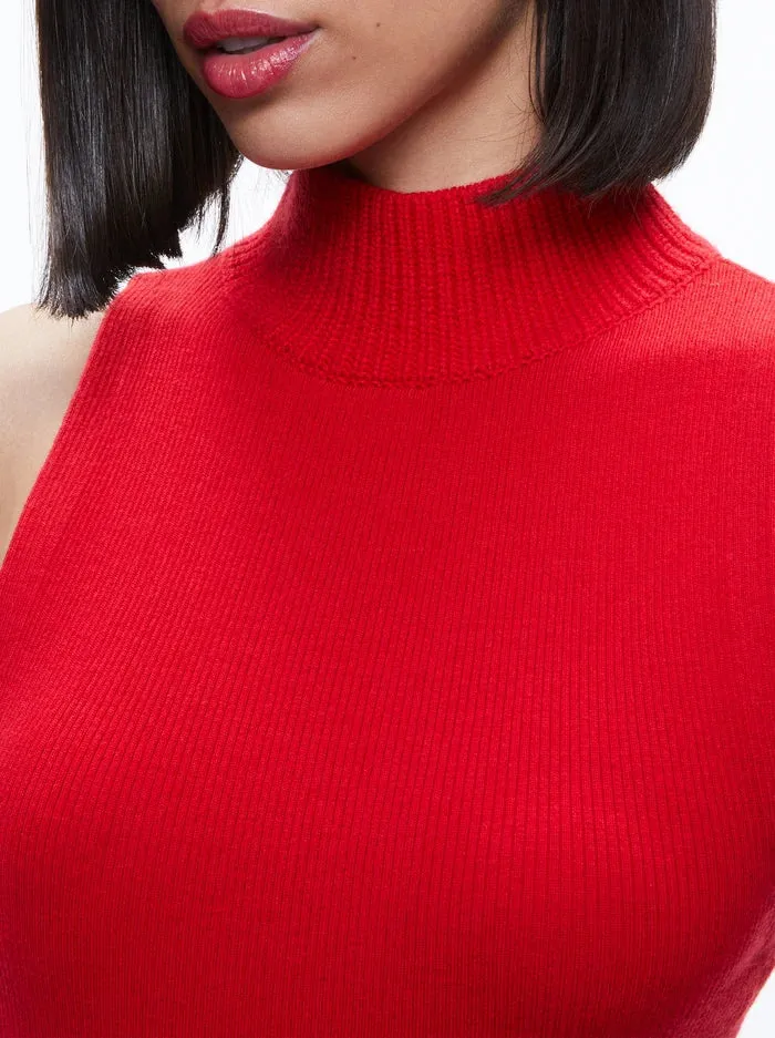 Darcey Single Layer Turtleneck Sweater Perfect Ruby - Alice   Olivia