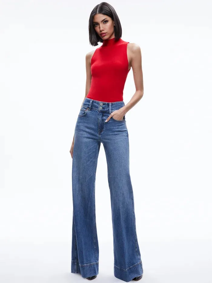 Darcey Single Layer Turtleneck Sweater Perfect Ruby - Alice   Olivia