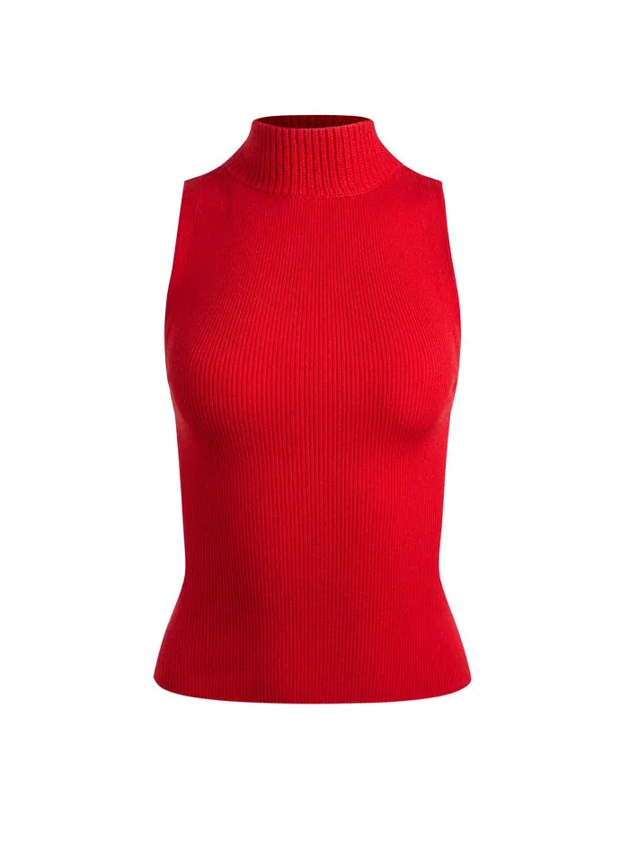 Darcey Single Layer Turtleneck Sweater Perfect Ruby - Alice   Olivia