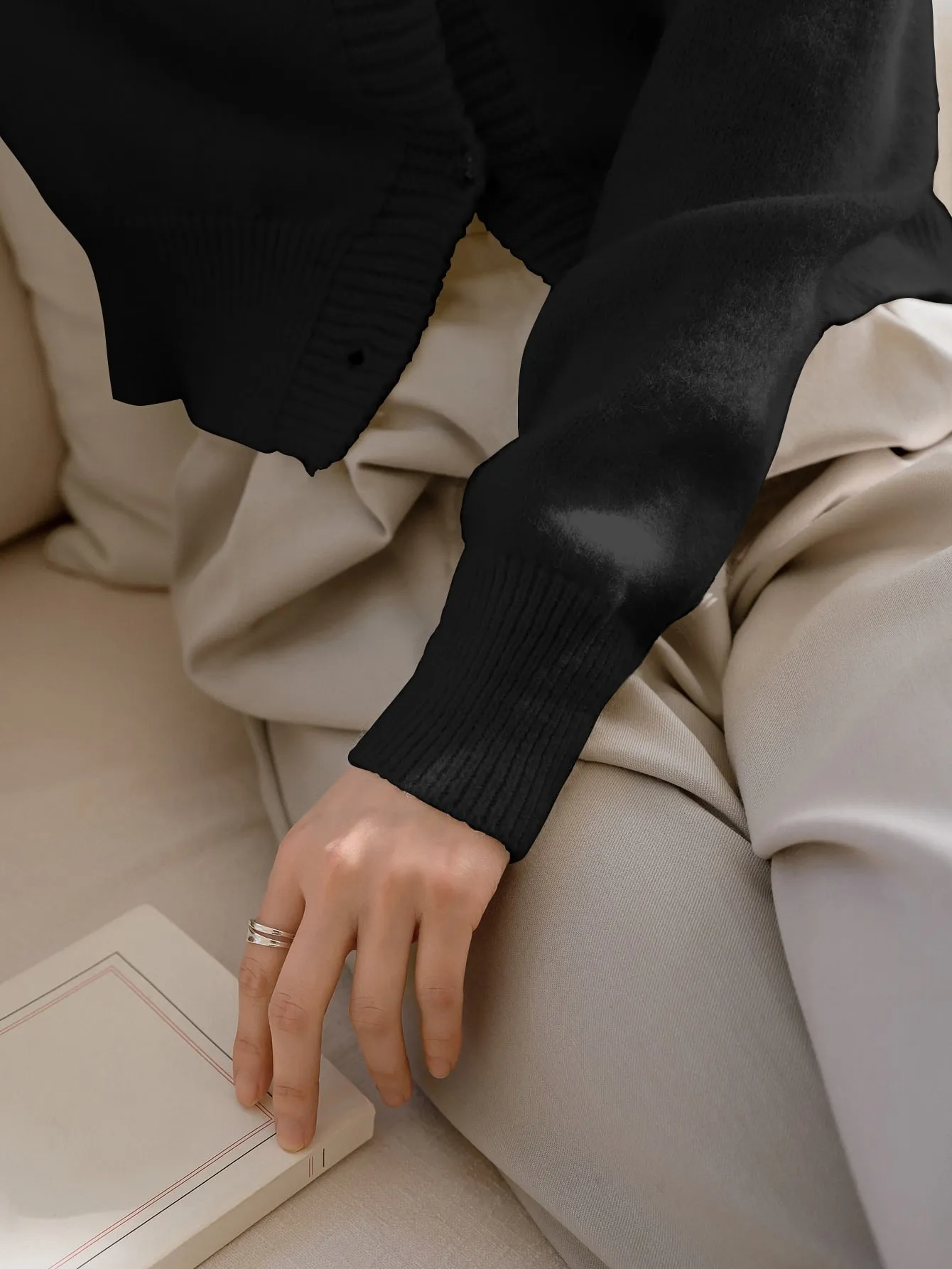 Dazy-Less Solid Button Front Cardigan