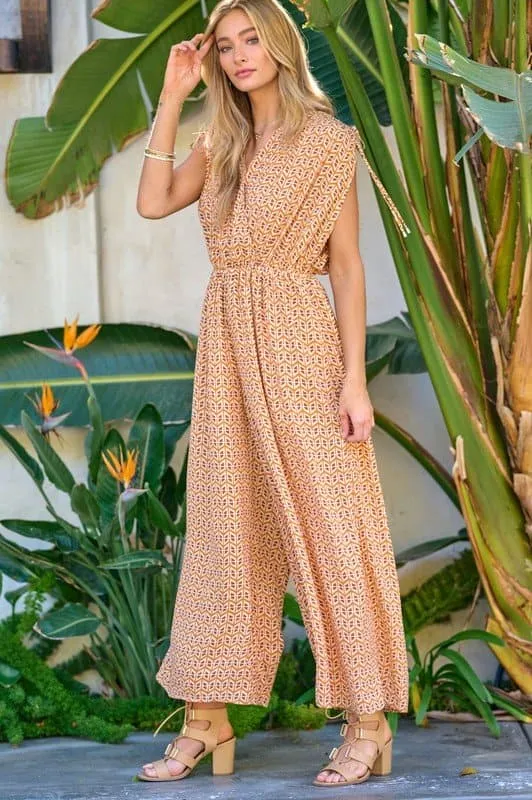 Delilah V Neck Wide Leg Jumpsuit