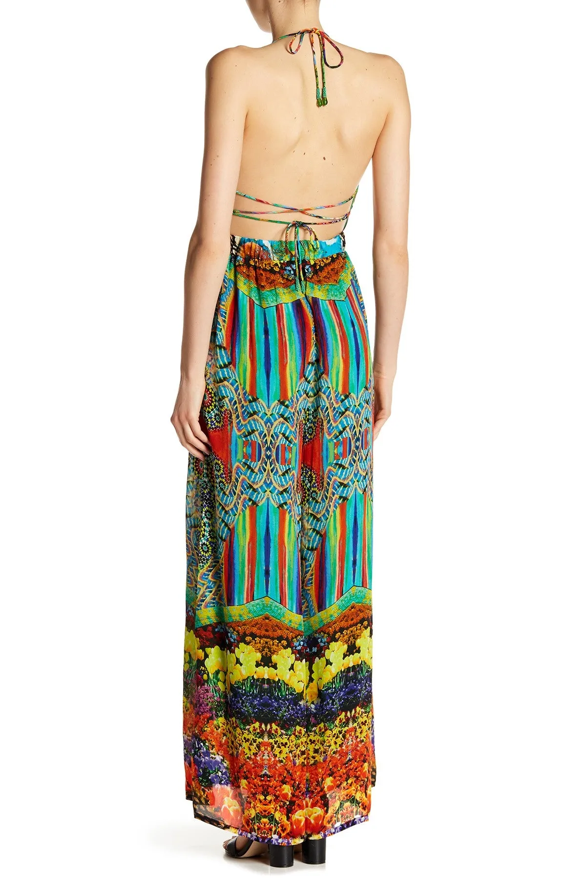 Designer Printed Backless Jumpsuit
