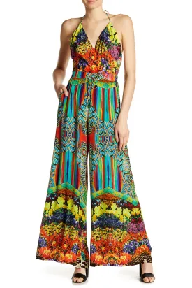 Designer Printed Backless Jumpsuit