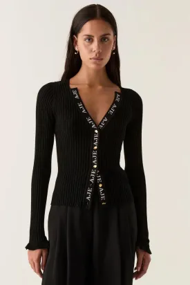Duality Seamless Cardigan Black/Natural Beige Logo
