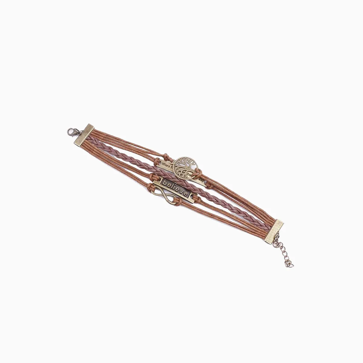 Edgy Sophistication: Alloy PU Leather Rope Bracelet