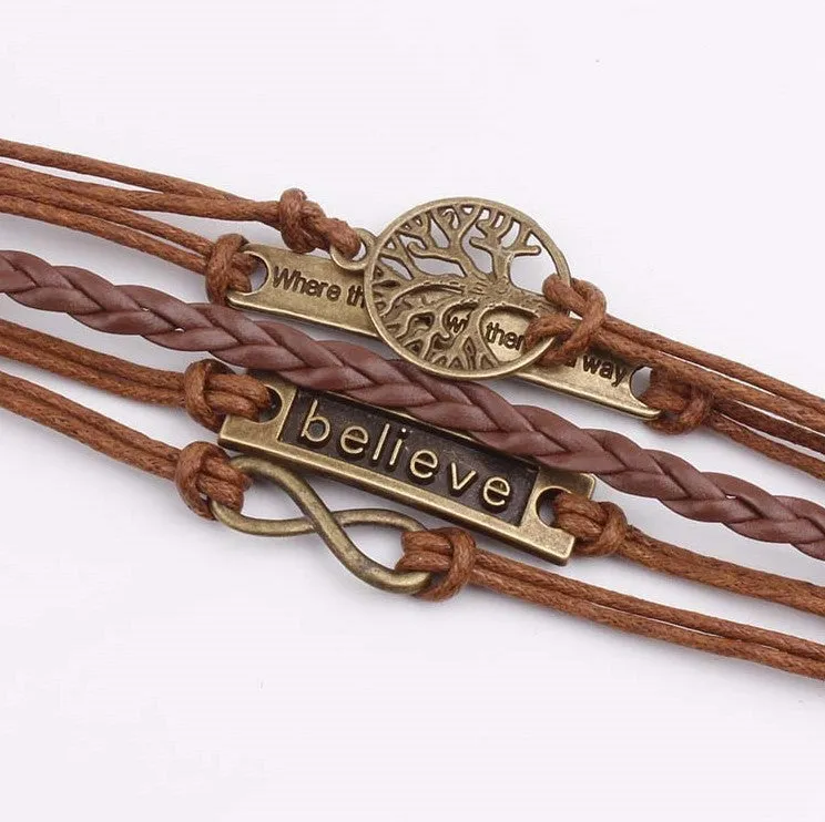 Edgy Sophistication: Alloy PU Leather Rope Bracelet