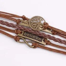 Edgy Sophistication: Alloy PU Leather Rope Bracelet