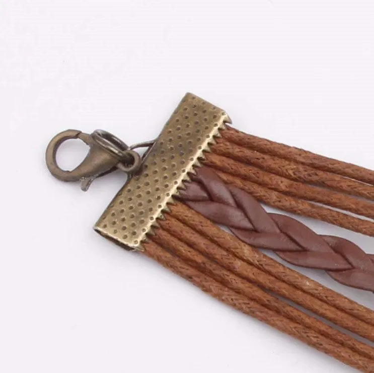 Edgy Sophistication: Alloy PU Leather Rope Bracelet