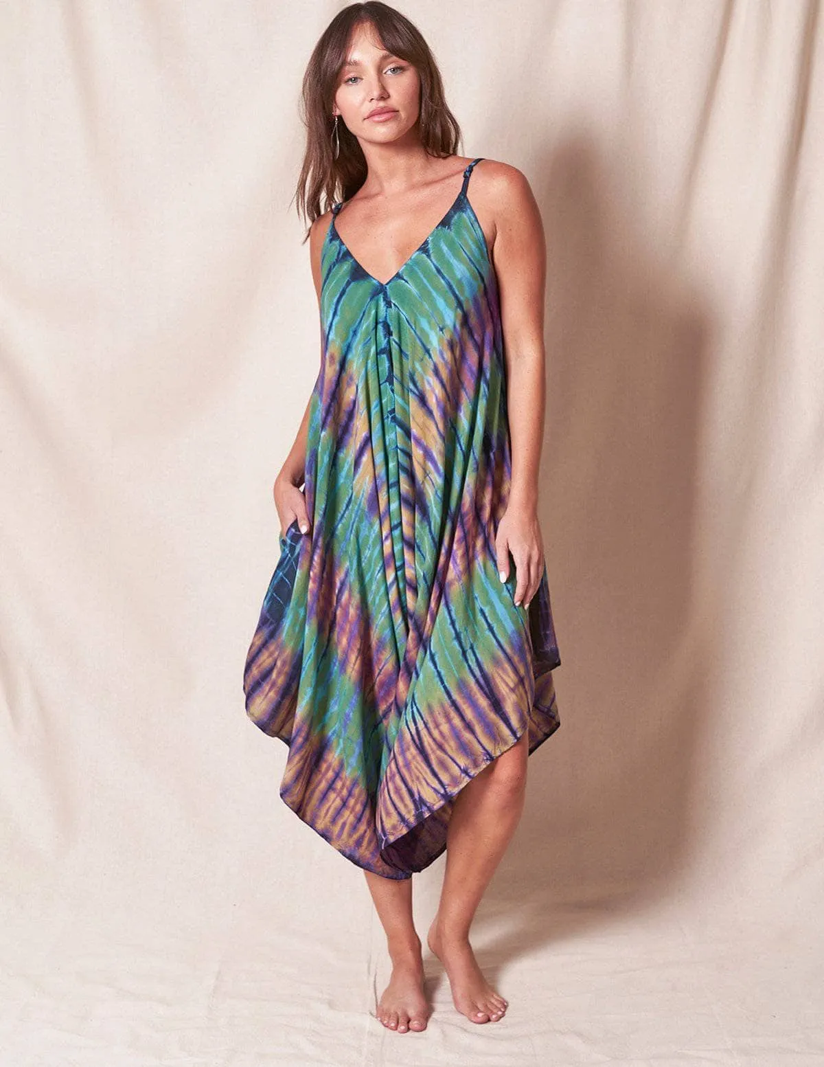 Ella Tie-Dye Jumpsuit - Teal