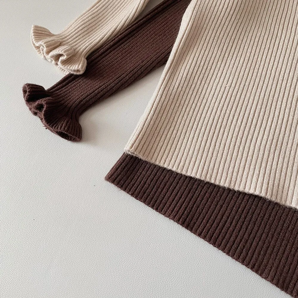 Elliot Solid Color Ruffled Half Turtleneck Sweater