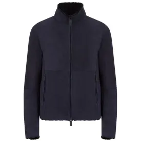 Emporio Armani - Suede Lambskin Sheepskin Blouson Jacket in Navy