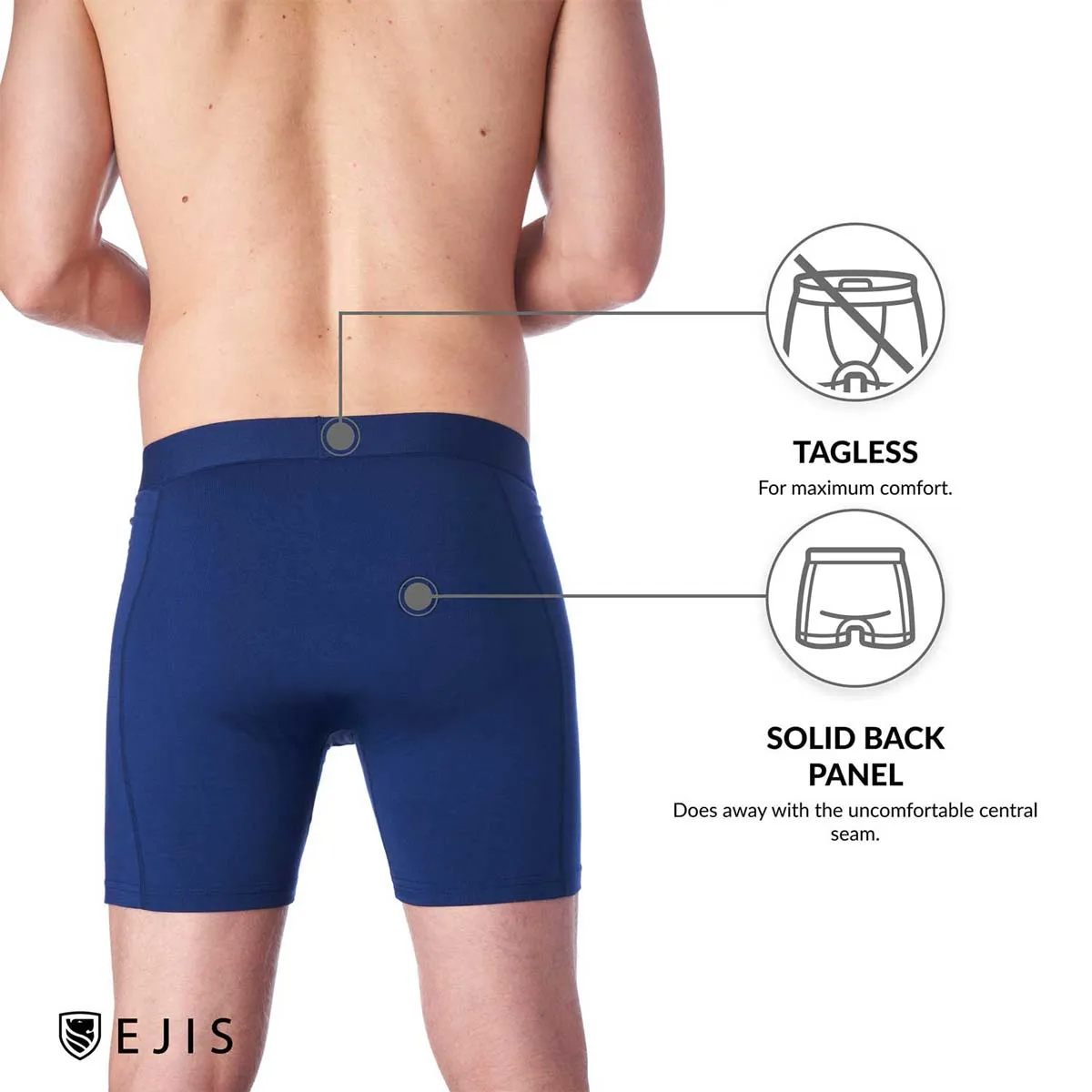 Essential Men's Boxer Briefs with Fly - Stripe 6-Pack