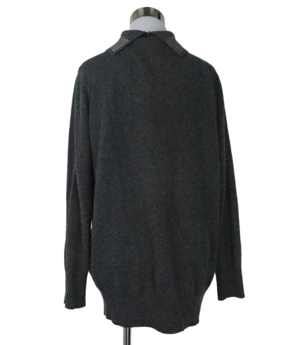 Fabiana Filippi Grey Studded Sweater sz 6
