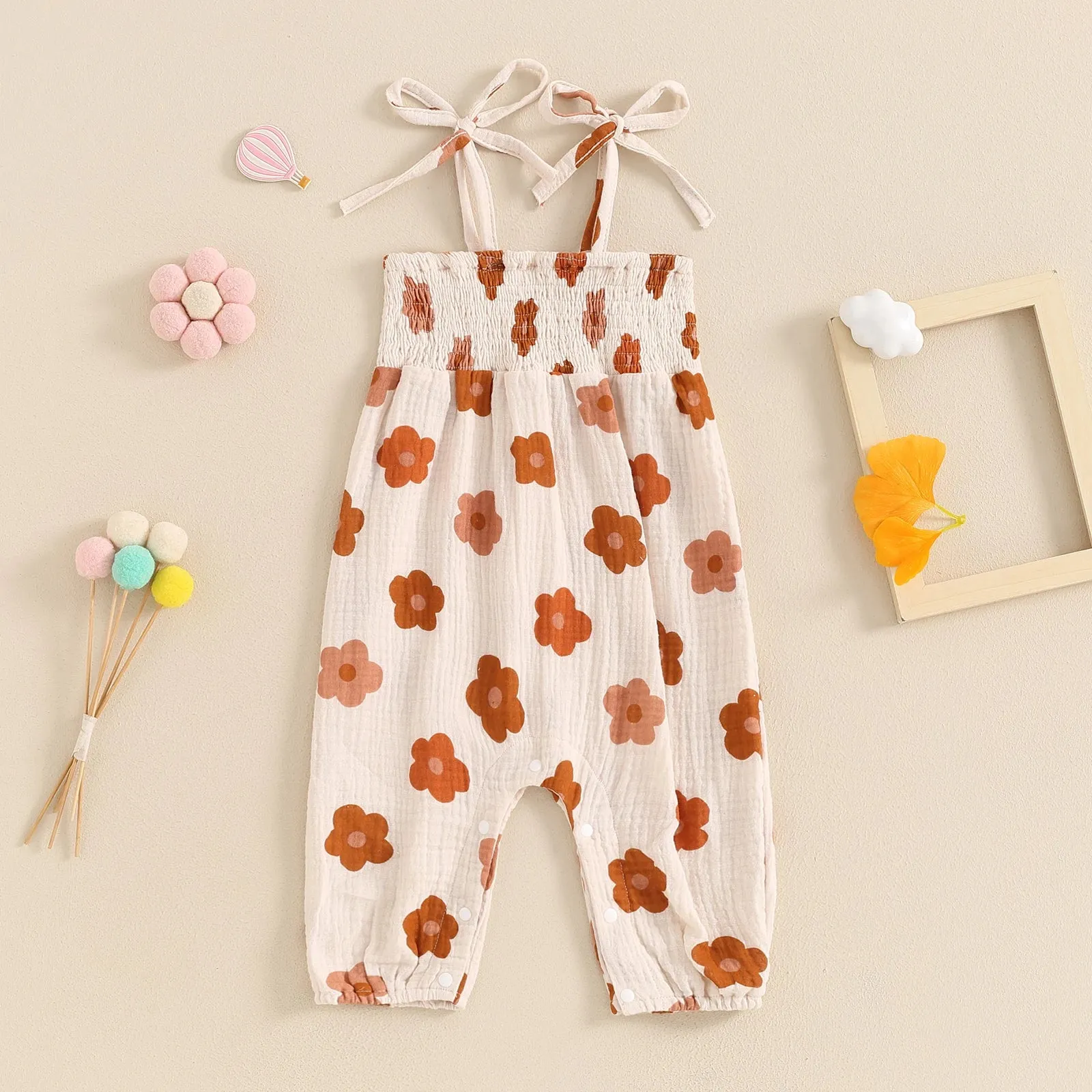 FLOWER POWER Pull-on Jumpsuit