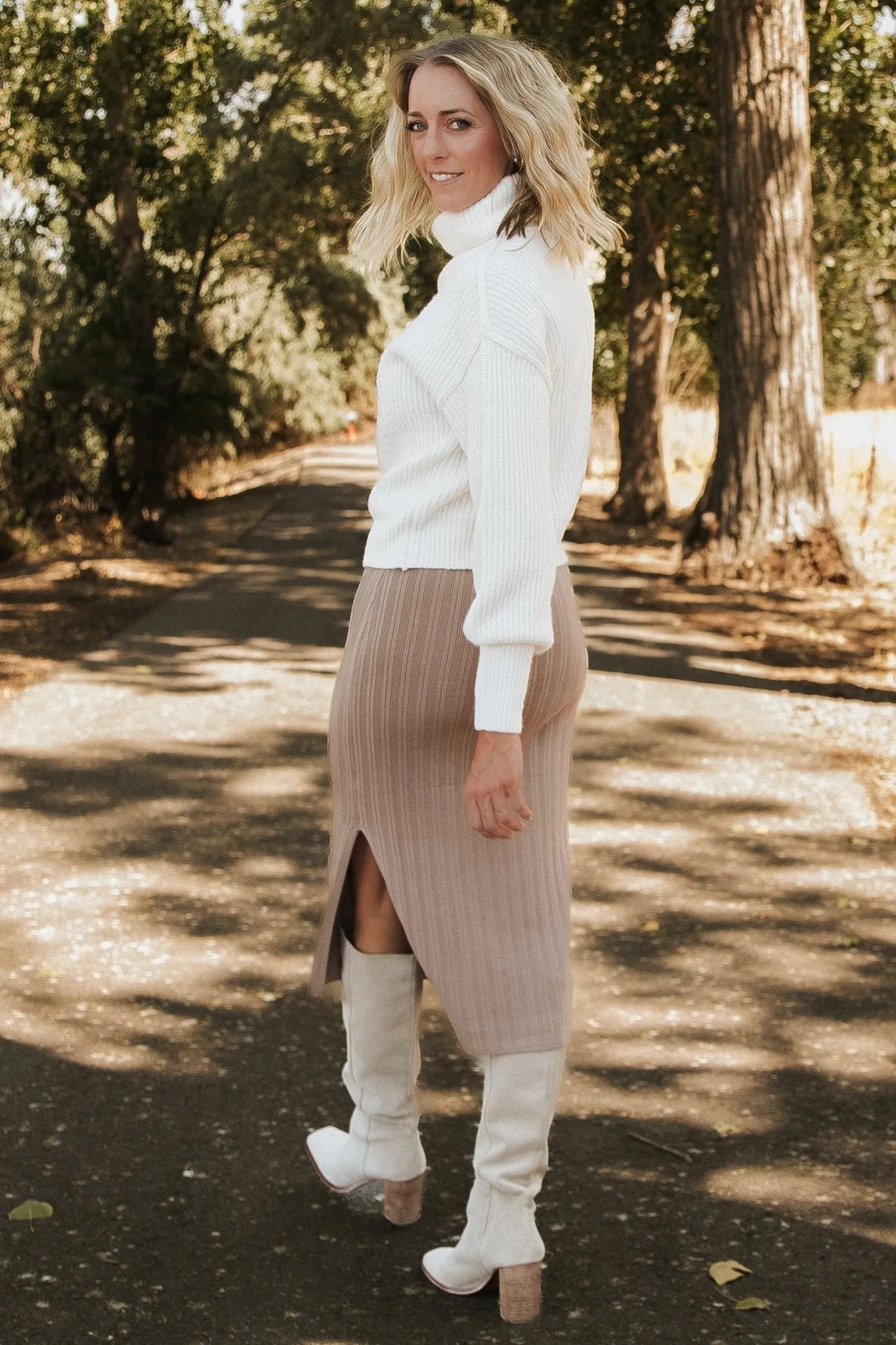 Frannie Knit Turtleneck Sweater | Cream