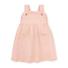 French Terry Organic Adjustable Toddler Pocket Dress - Pink Sand