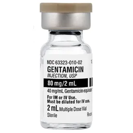 Gentamicin Sulfate for Injection Multiple Dose Vials 80 mg in 2mL Vials, 25/Tray