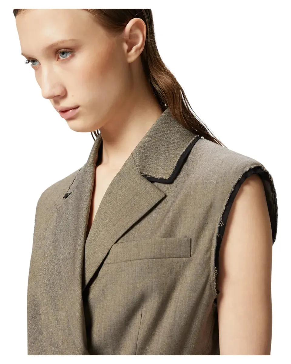 Gilet Corto con Rever ed Elastico