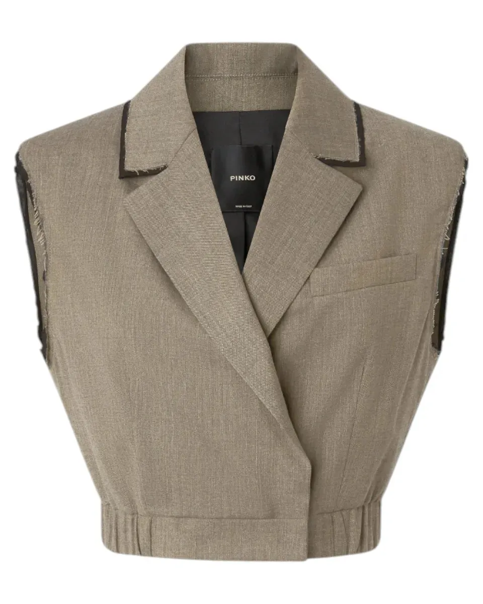 Gilet Corto con Rever ed Elastico