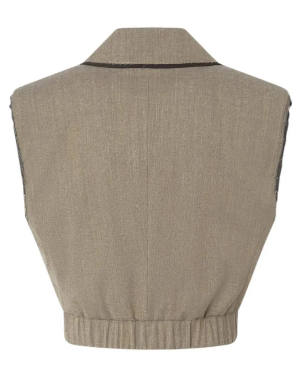 Gilet Corto con Rever ed Elastico