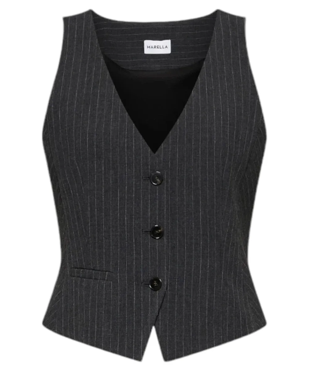 Gilet Corto Stretch Fiabe in Tela Gessata