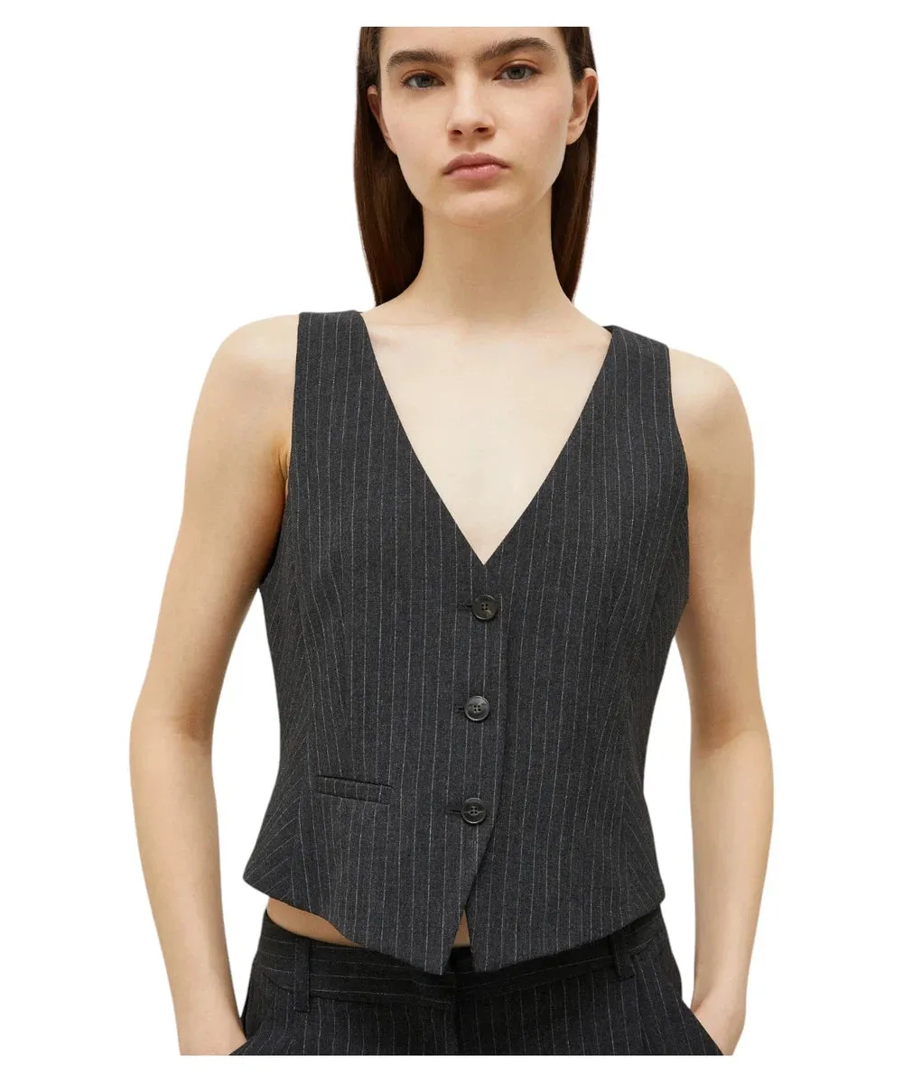 Gilet Corto Stretch Fiabe in Tela Gessata
