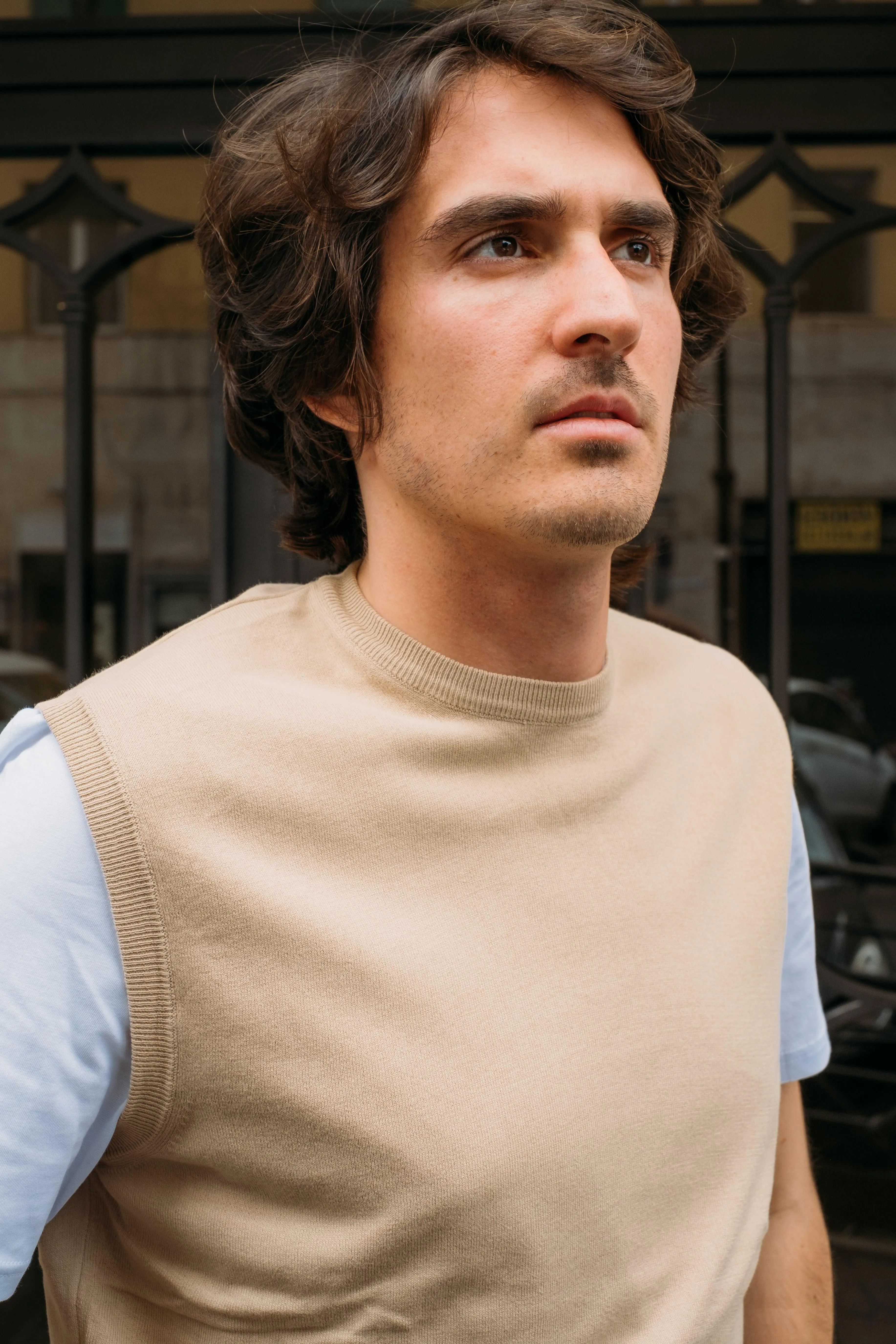 Gilet in Filo Beige