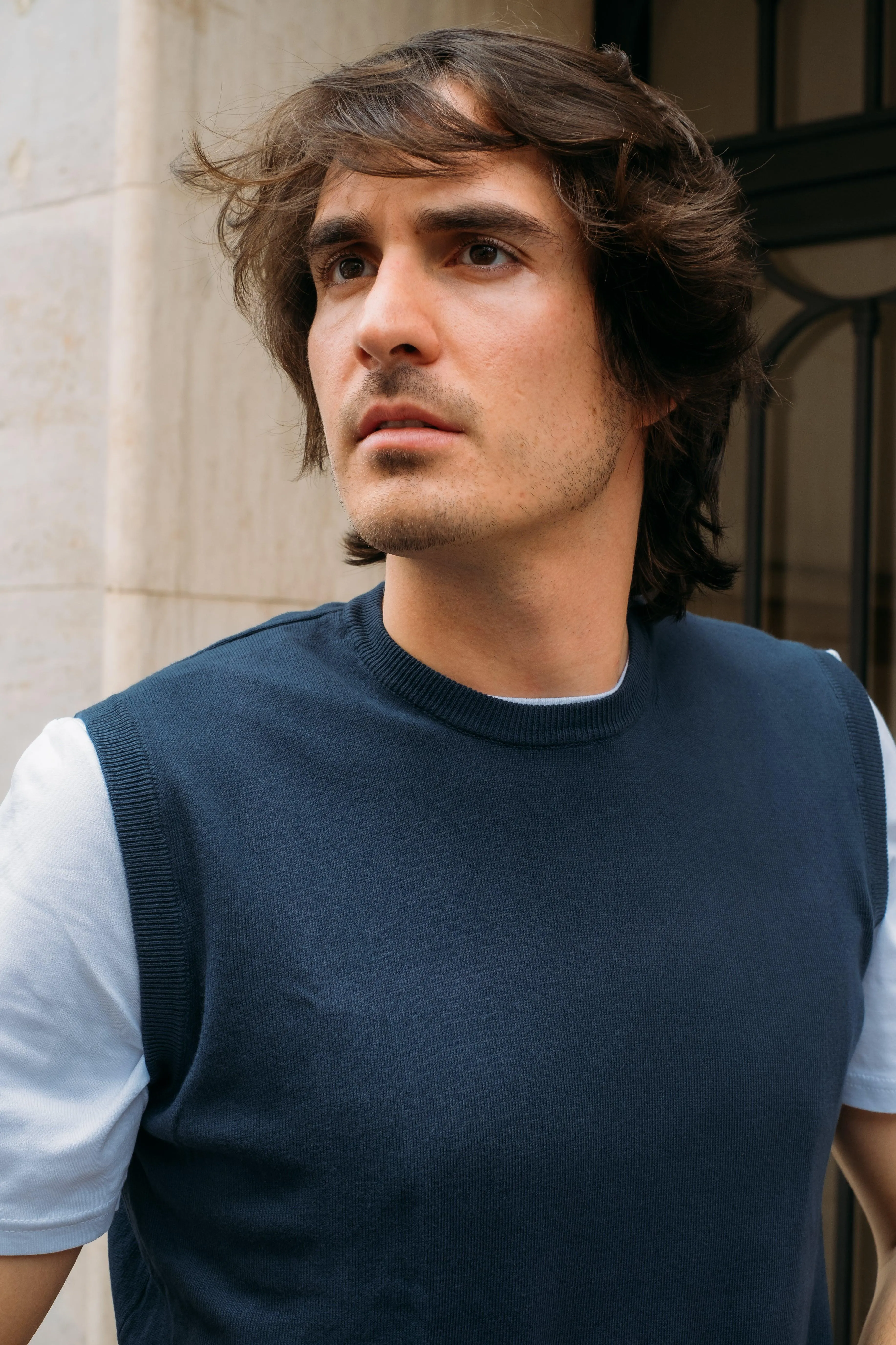Gilet in Filo Blu