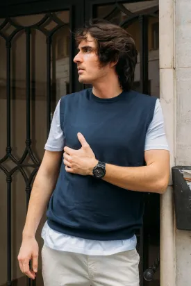 Gilet in Filo Blu