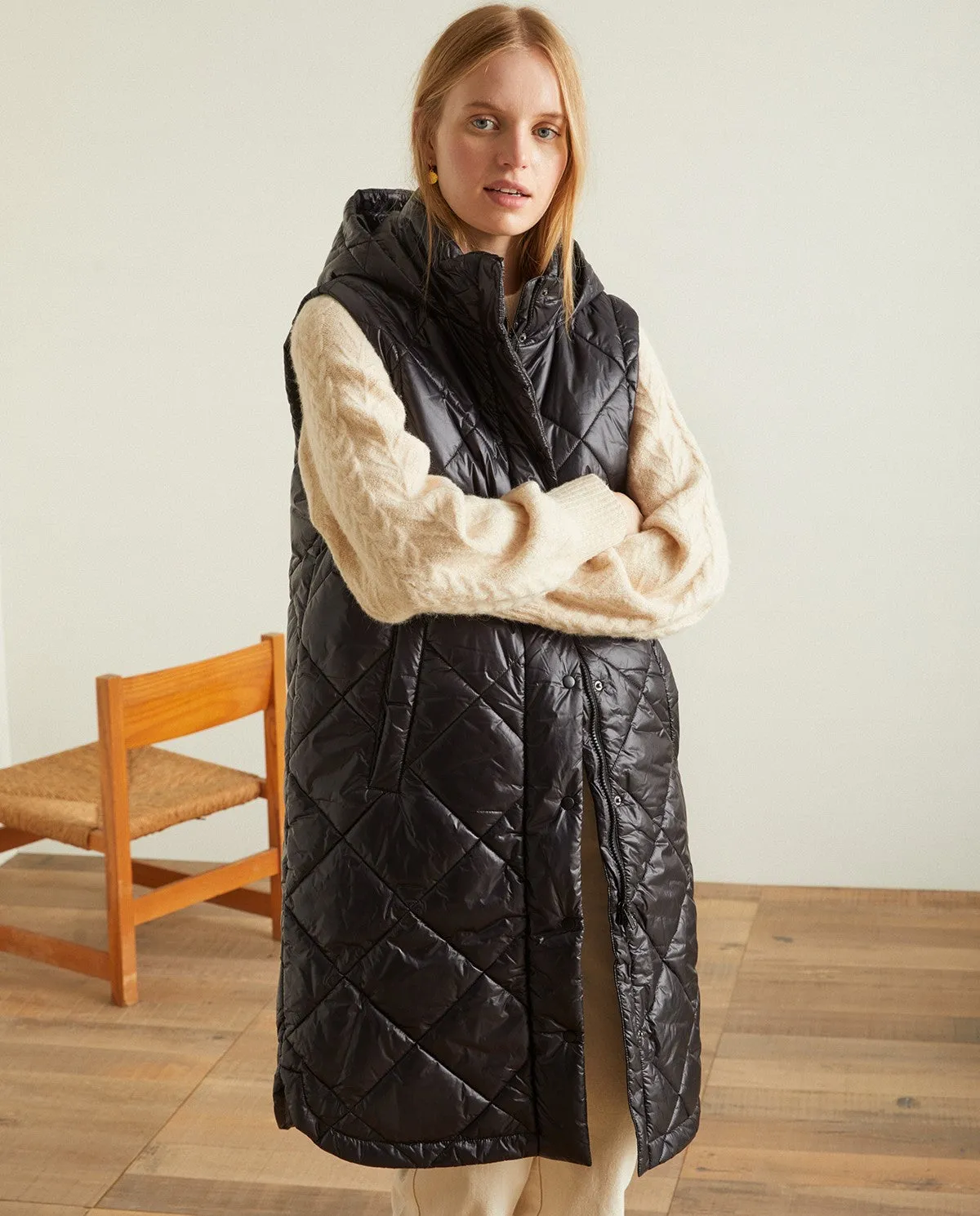 GILET LUNGO TRAPUNTATO