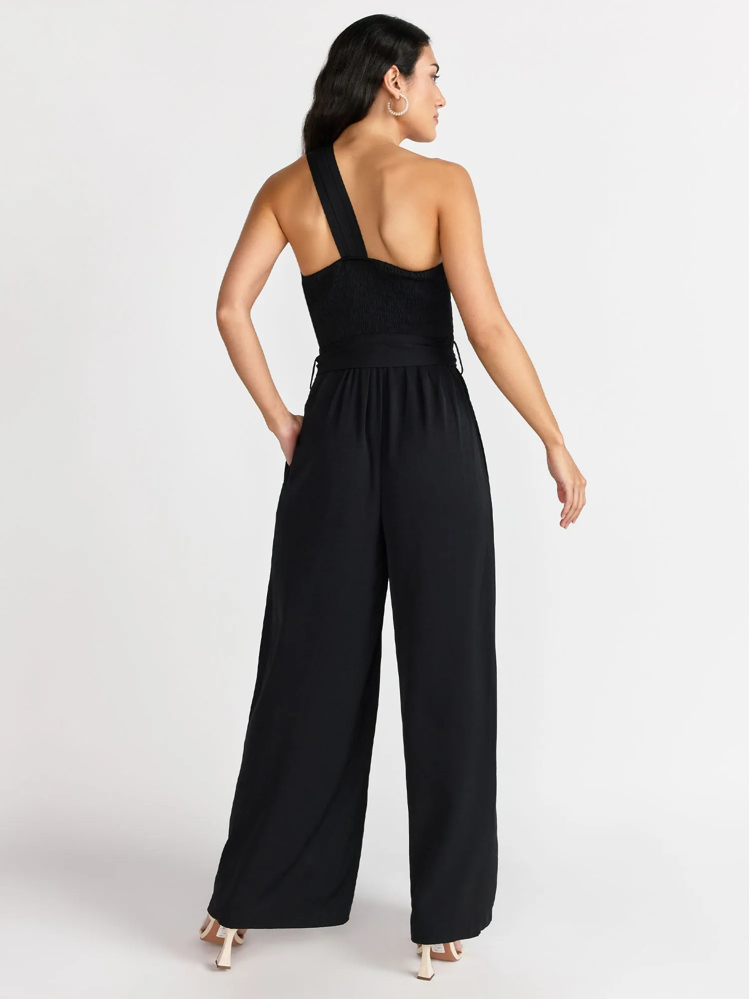 Gilli Sleeveless One Shoulder Front Tie Jumpsuit - Brands We Love