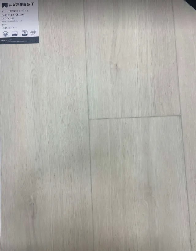 Glacier Gray - Advancedflooring 8mm SPC Vinyl w-PAD