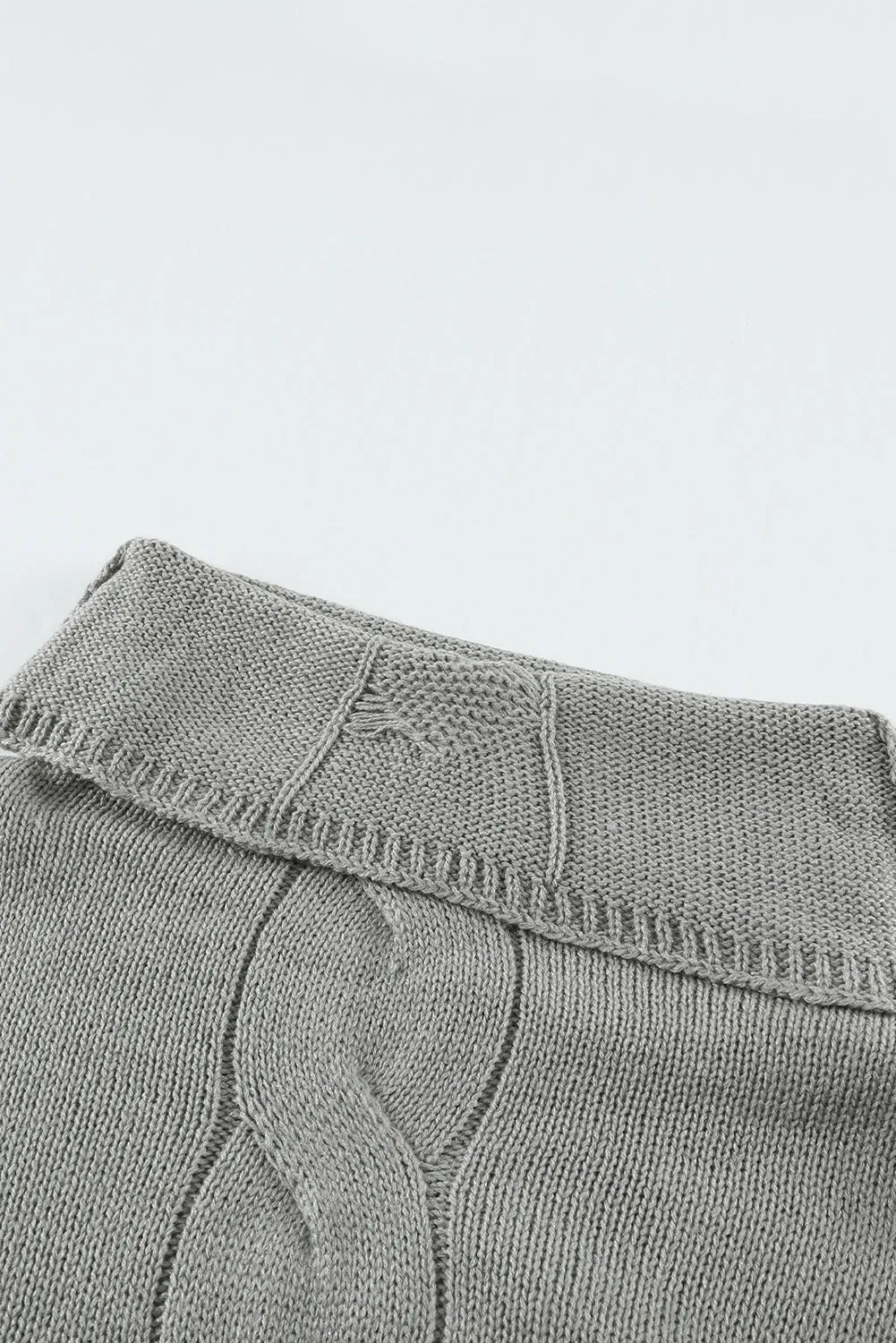 Gray Colorblock Turtleneck Loose Knitted Sweater