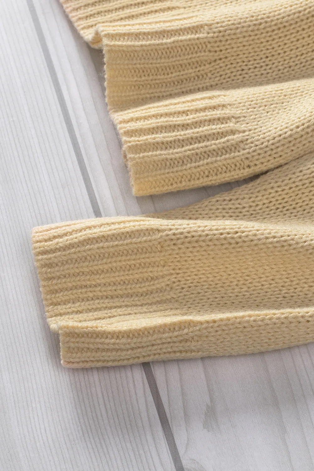 Gray Colorblock Turtleneck Loose Knitted Sweater