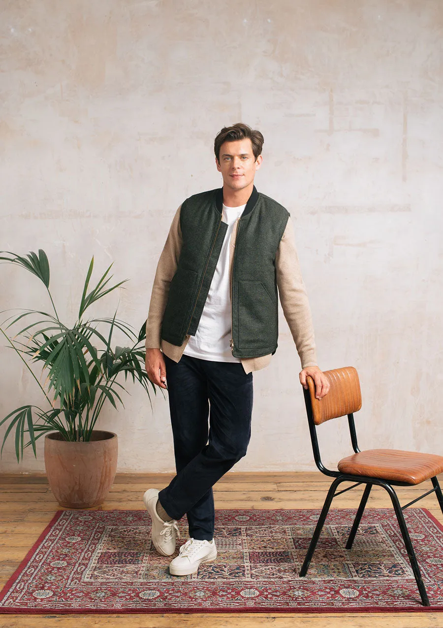 Green Wool Gilet