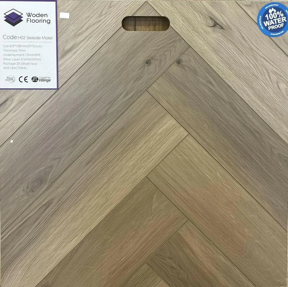 H02 Seaside Motel - Woden Flooring SPC Vinyl 7mm Herringbone Collection