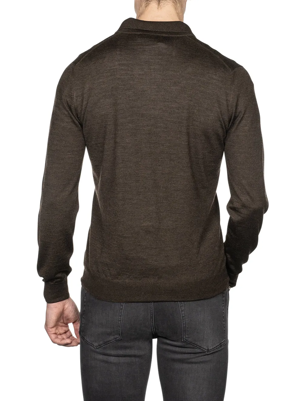 Half-Zip Tennis Polo Brown