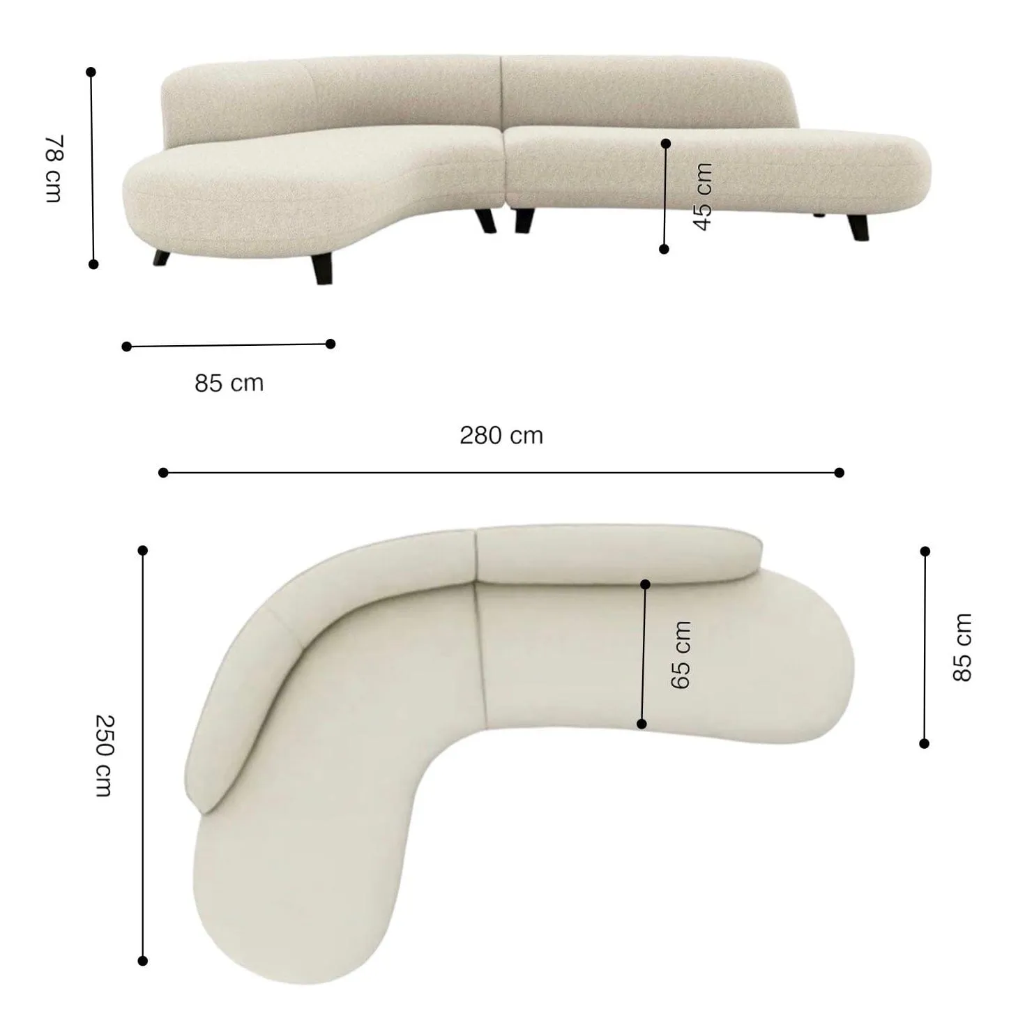 Hanna Scratch Resistant Curve Sofa