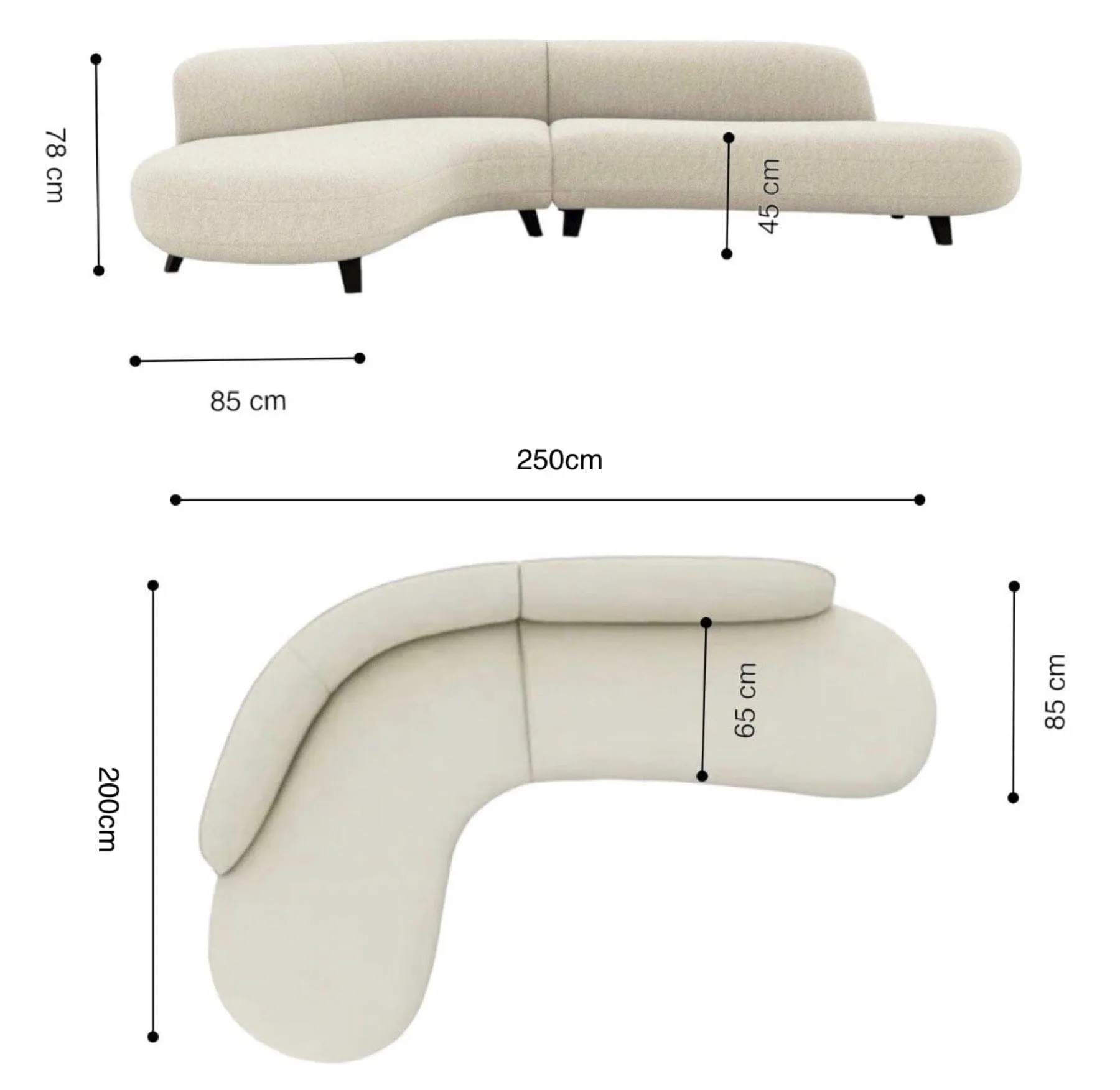 Hanna Scratch Resistant Curve Sofa