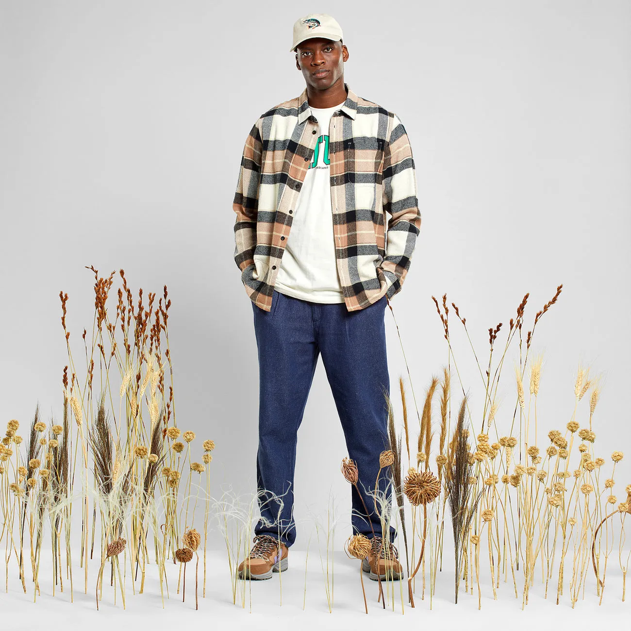 Hemd Rute Multi Check Oat White | DEDICATED