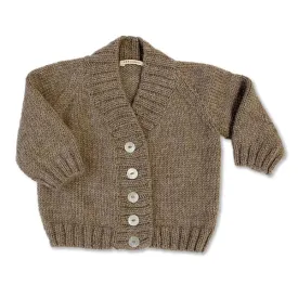 High V-neck Cardigan, Chestnut