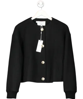 Hobbs Black Elsham Bomber Jacket With Wool UK 14