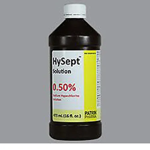 Hysept Topical Antimicrobial Wound Cleaner Antiseptic Solution 0.5% Sodium Hypochlorite 16oz