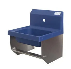 ION™ Blue Antimicrobial Hand Sink w/ Knee Valve Brackets, 1 Hole