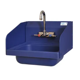 ION™ Blue Antimicrobial Hand Sink W/Side Splashes, EVO 4" Faucet