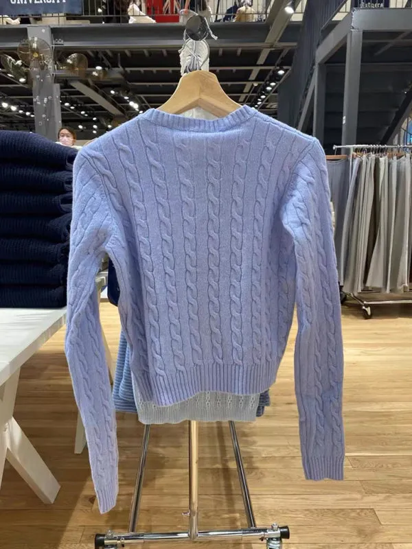 Irene Women's Retro Twist Single-Breasted Knitted Cardigan